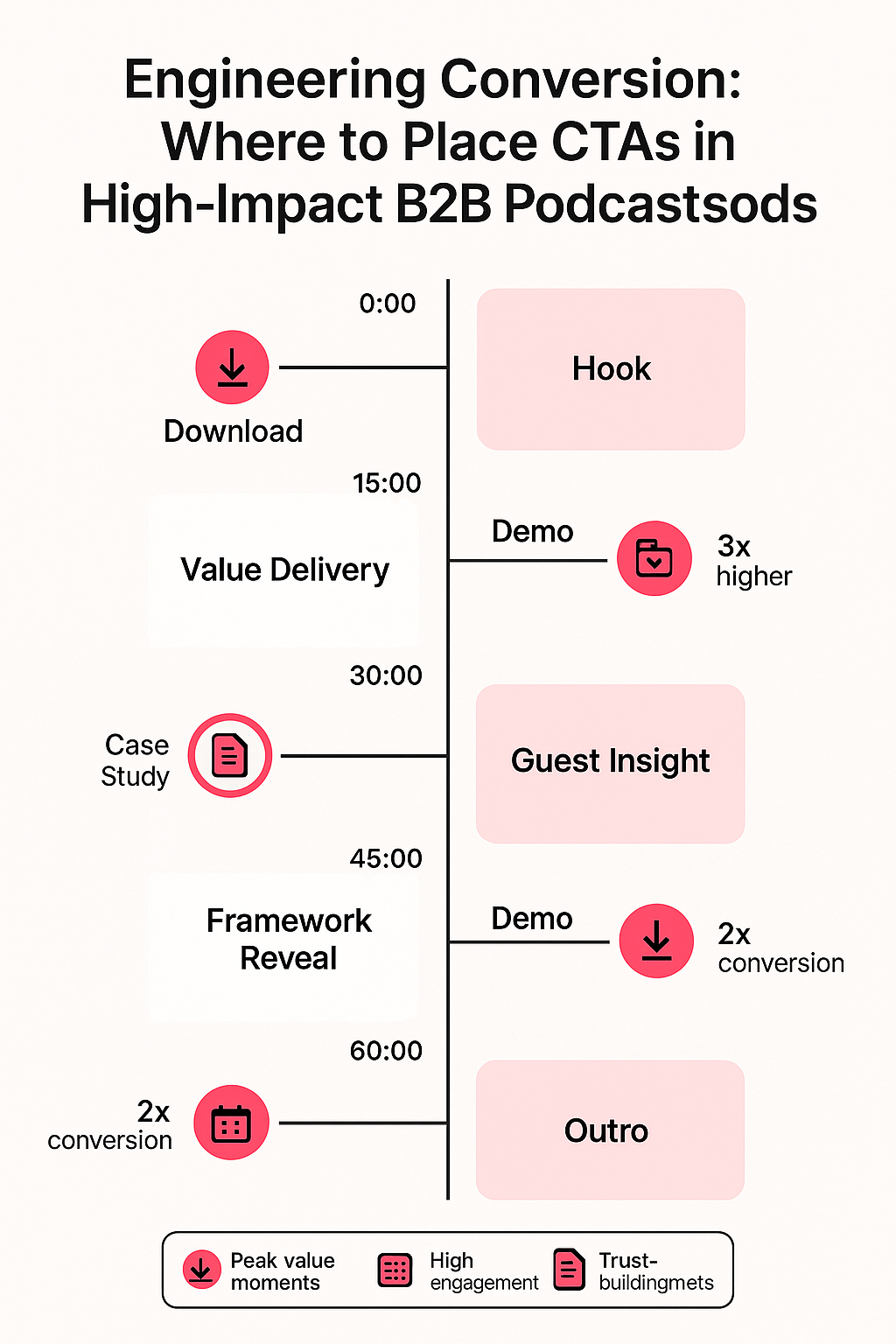 Infographic: Engineering Conversion: Where to Place CTAs in High-Impact B2B Podcast Episodes