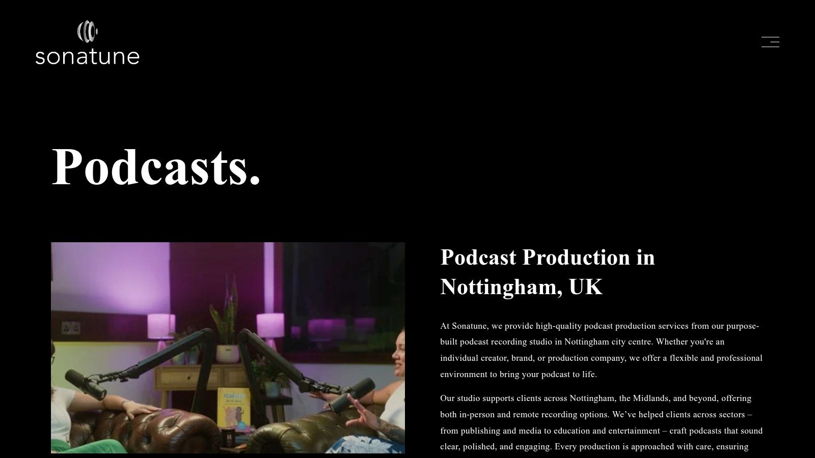 Sonatune – Podcast Recording, Production & Editing