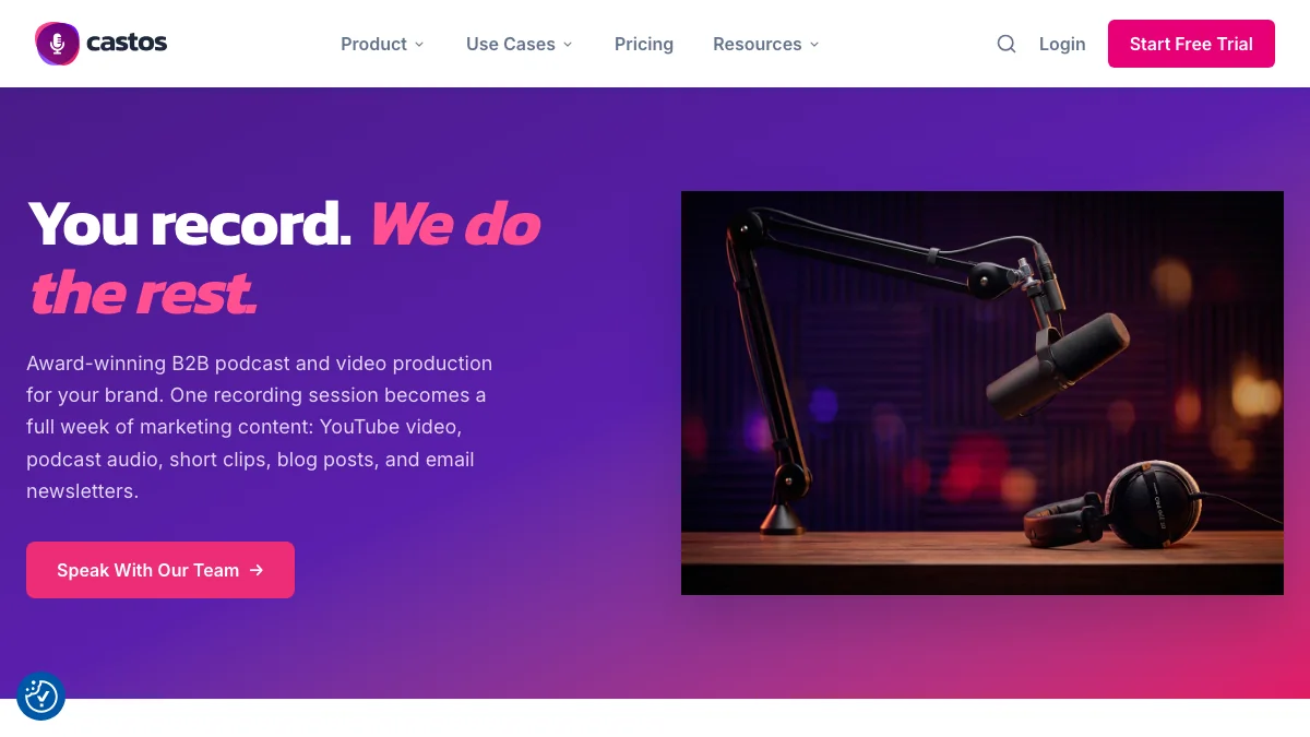 Castos Productions homepage