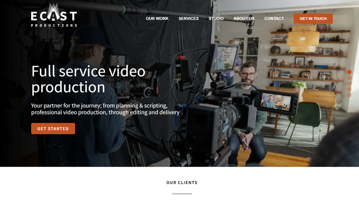Ecast Productions homepage screenshot