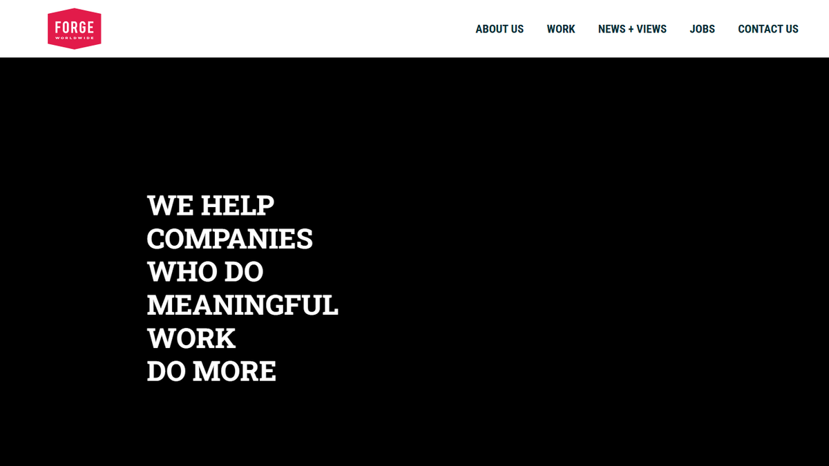 Forge Worldwide homepage screenshot