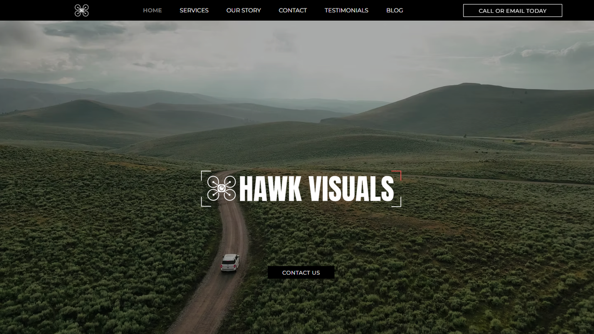Hawk Visuals homepage screenshot