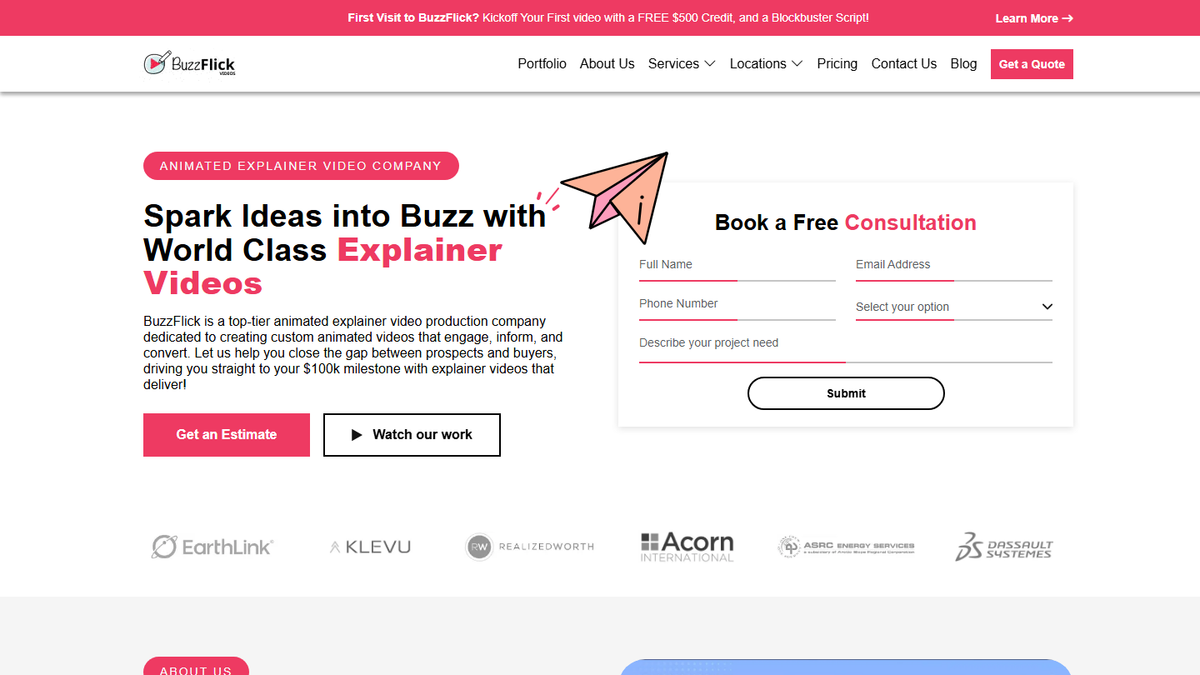 BuzzFlick homepage screenshot