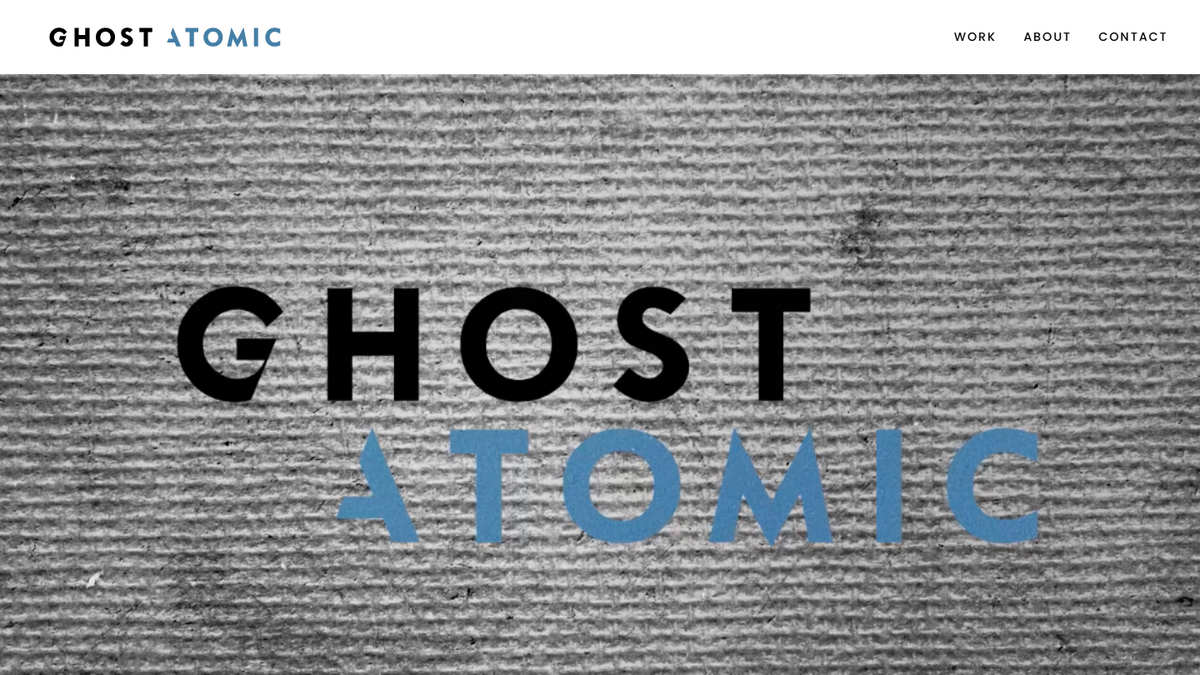 Ghost Atomic homepage screenshot