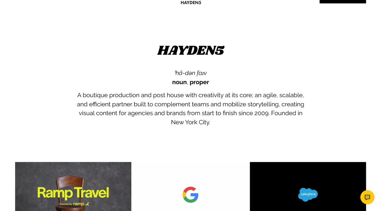 Hayden5 homepage screenshot