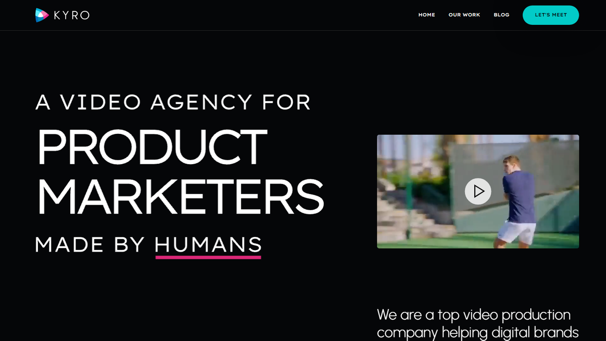 Kyro homepage screenshot