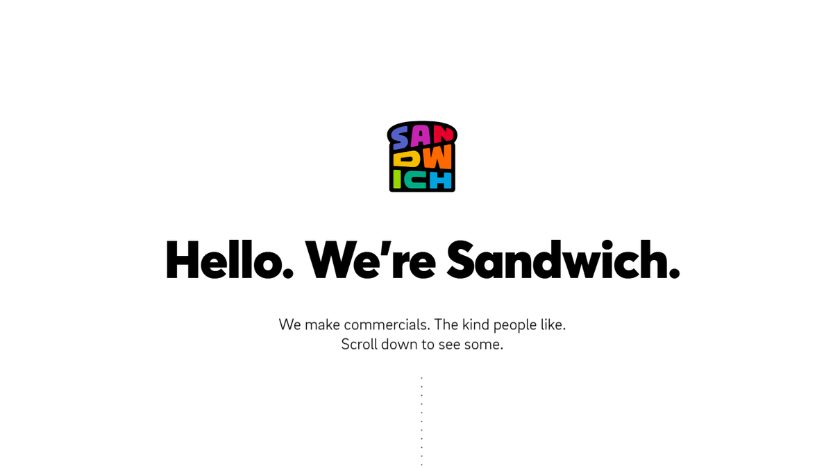 Sandwich homepage screenshot