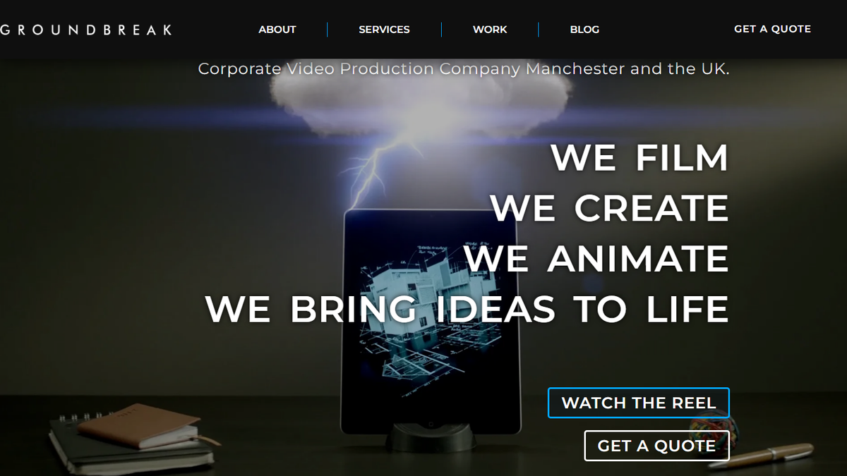 Groundbreak Productions homepage screenshot