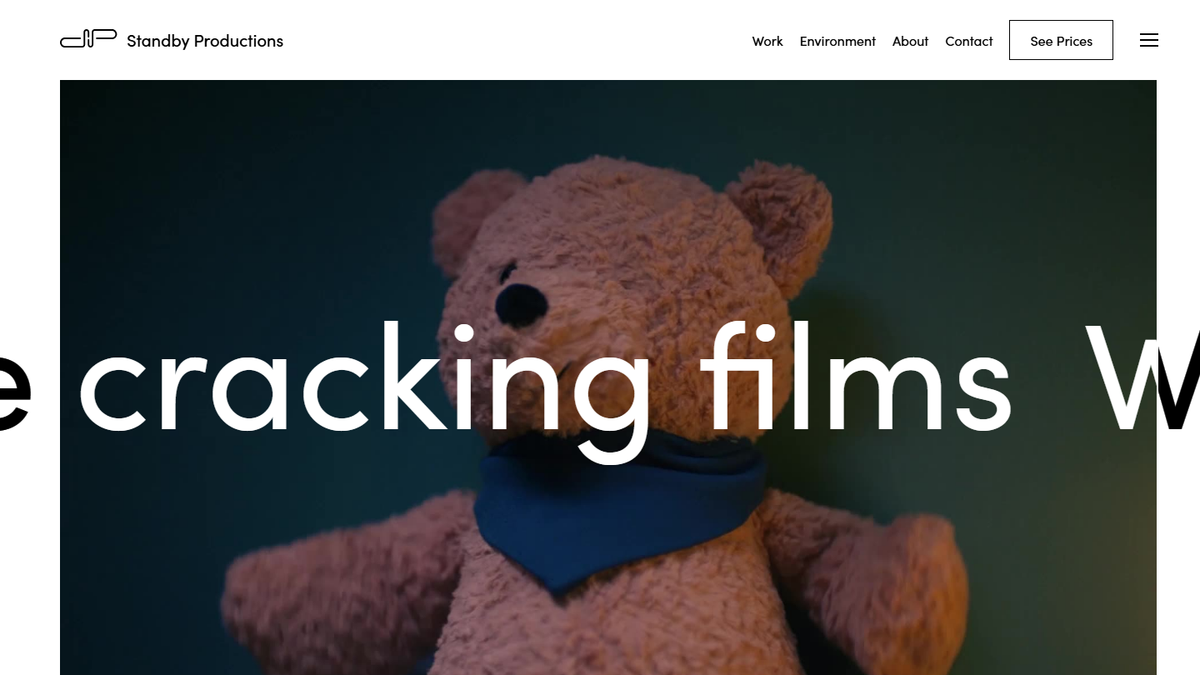 Standby Productions homepage screenshot