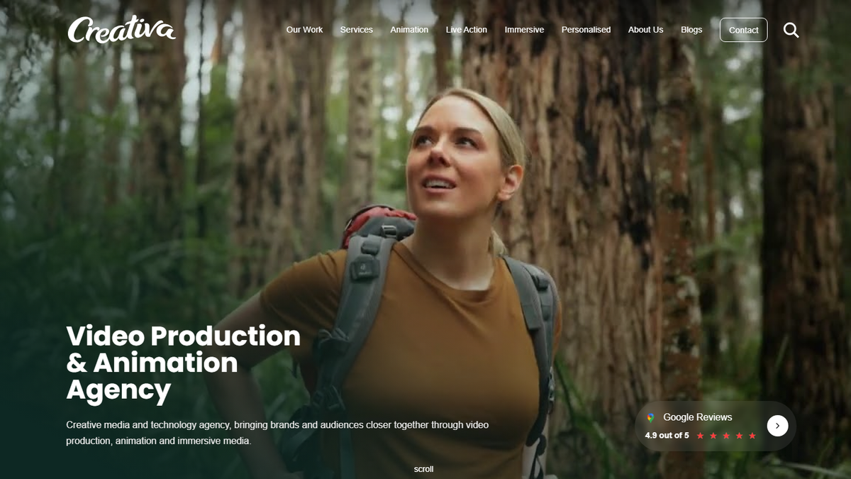 Creativa homepage screenshot