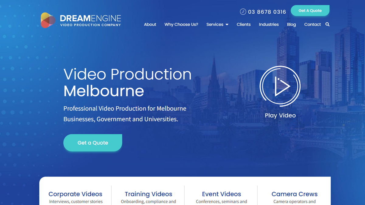 Dream Engine homepage screenshot