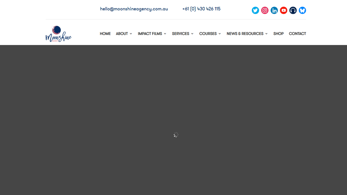 Moonshine Agency homepage screenshot