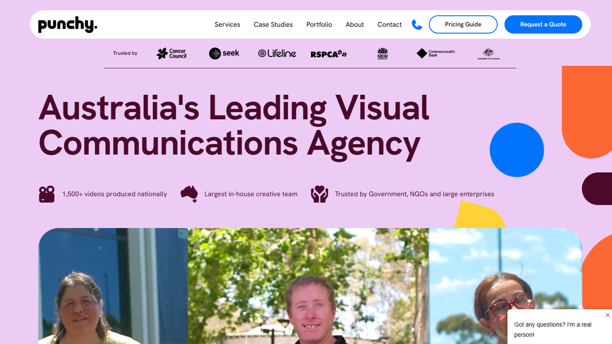 Punchy Digital Media homepage screenshot