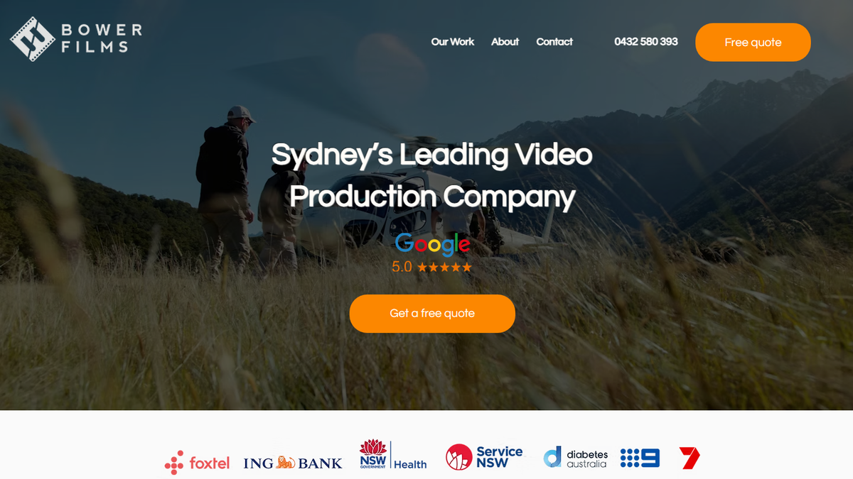 Bower Films homepage screenshot