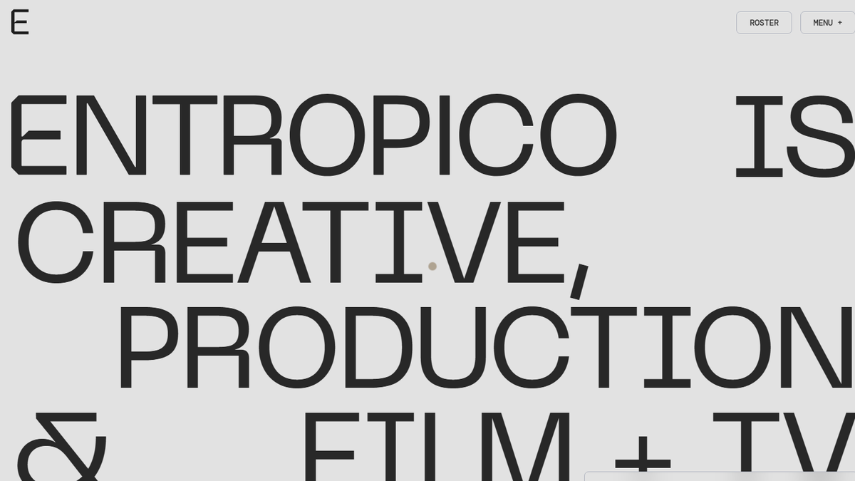 Entropico homepage screenshot