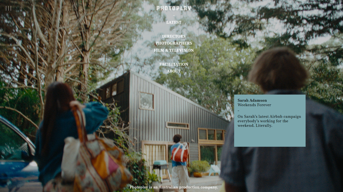 Photoplay homepage screenshot