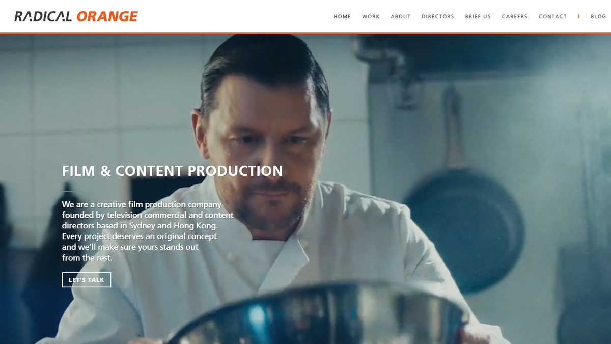 Radical Orange homepage screenshot