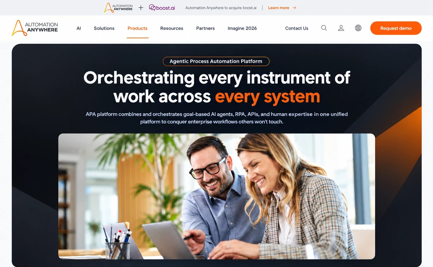 Automation Anywhere homepage