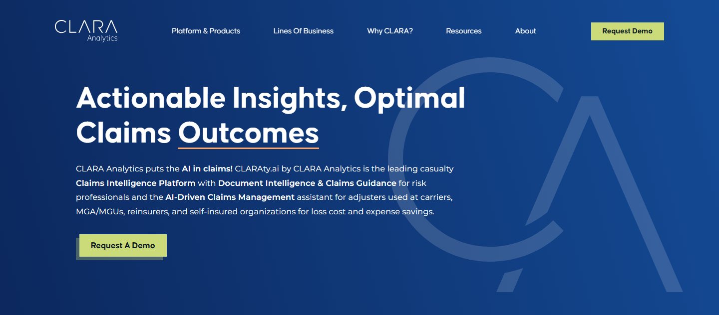 CLARA Analytics homepage