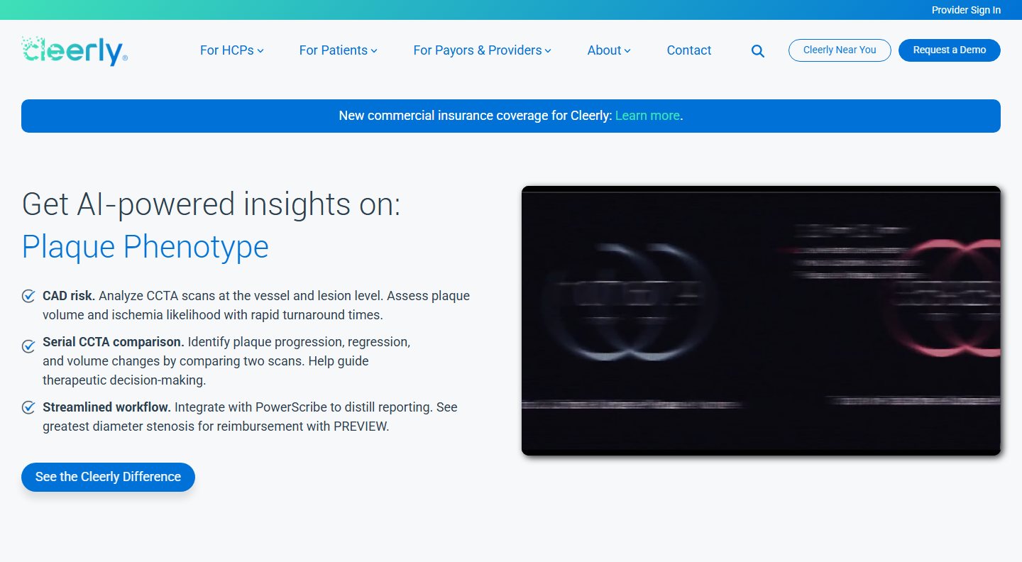 Cleerly homepage
