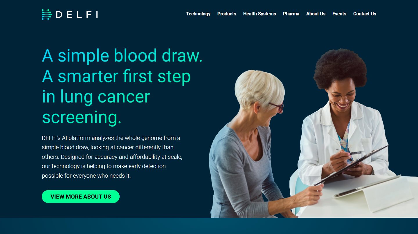 DELFI Diagnostics homepage