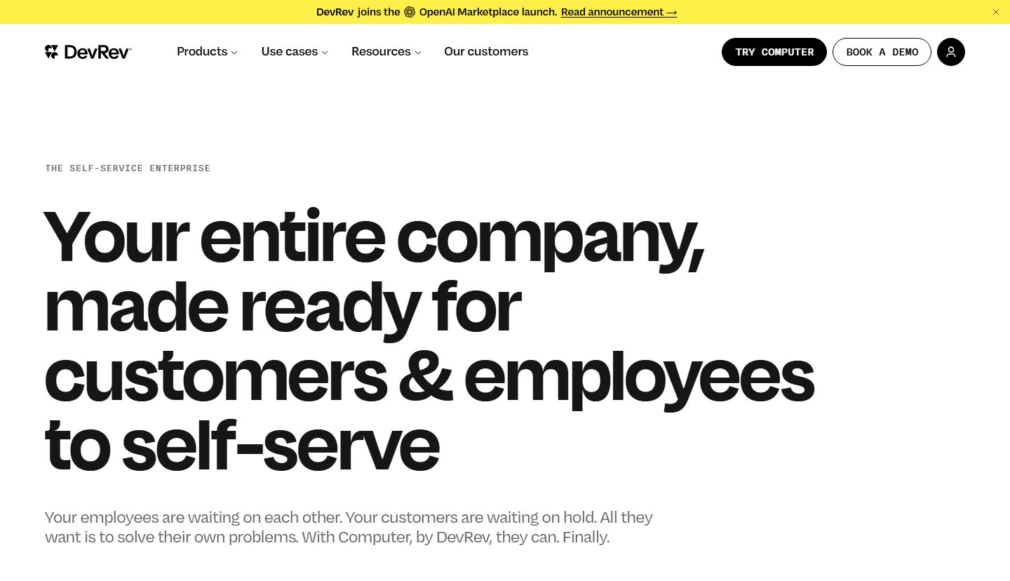 DevRev homepage