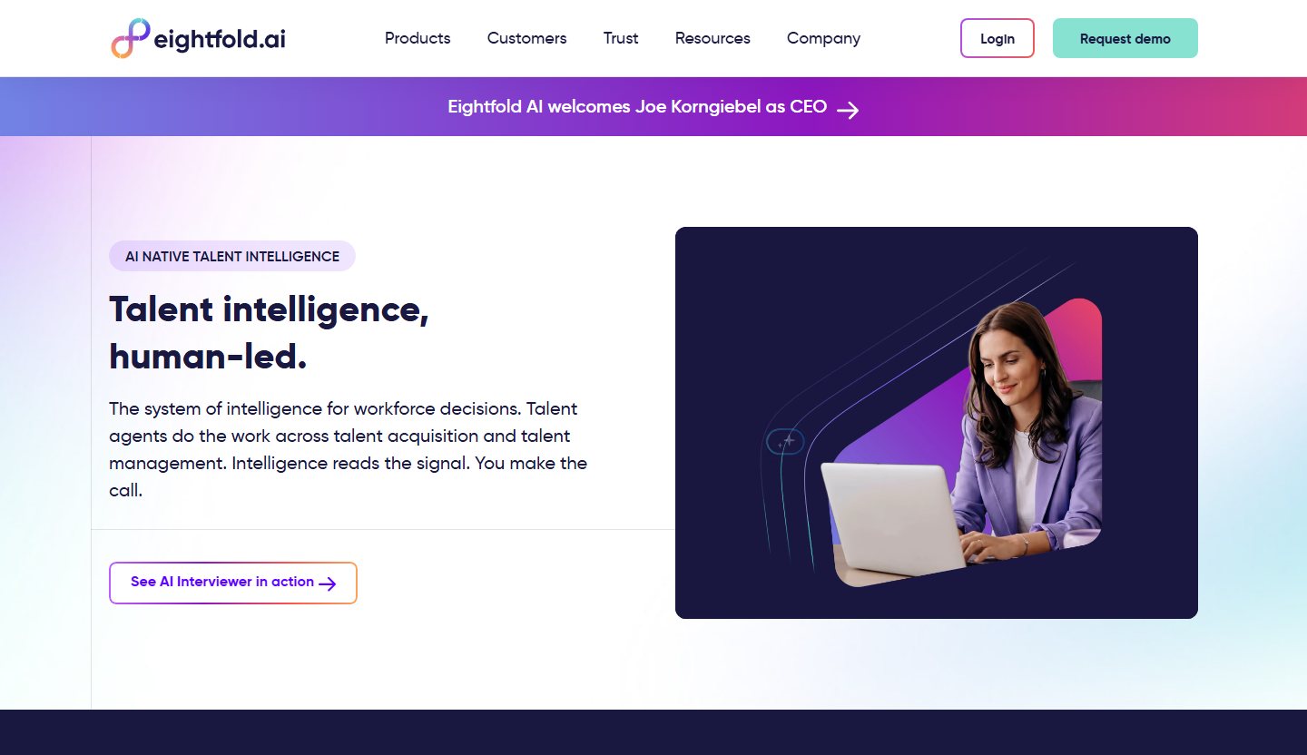 Eightfold homepage