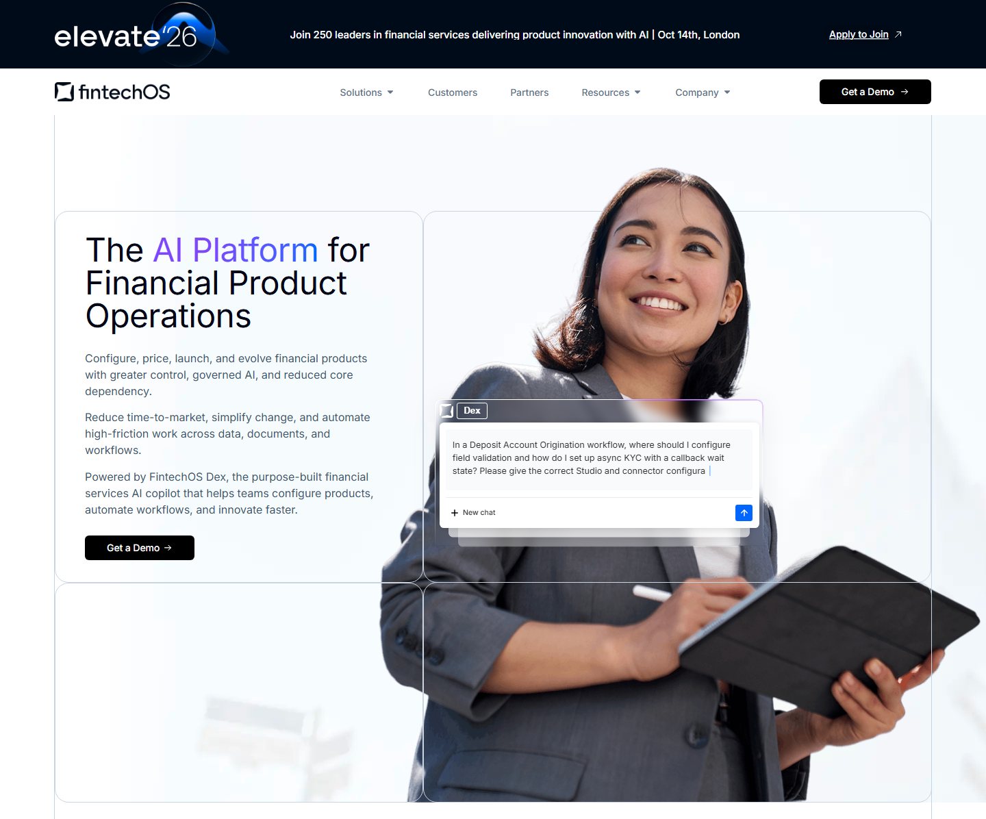 FintechOS homepage