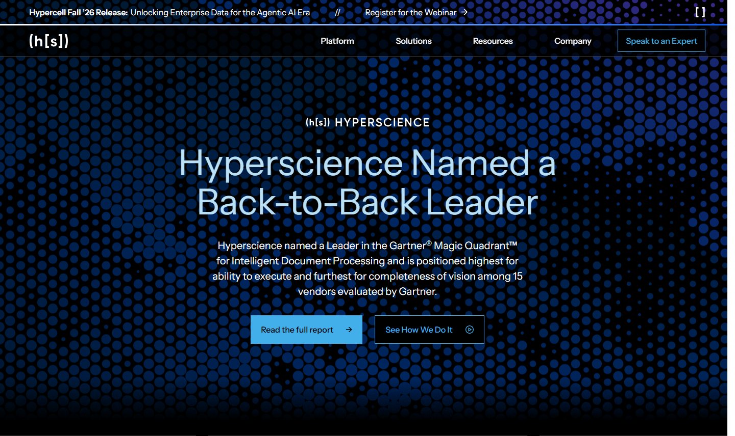 Hyperscience homepage