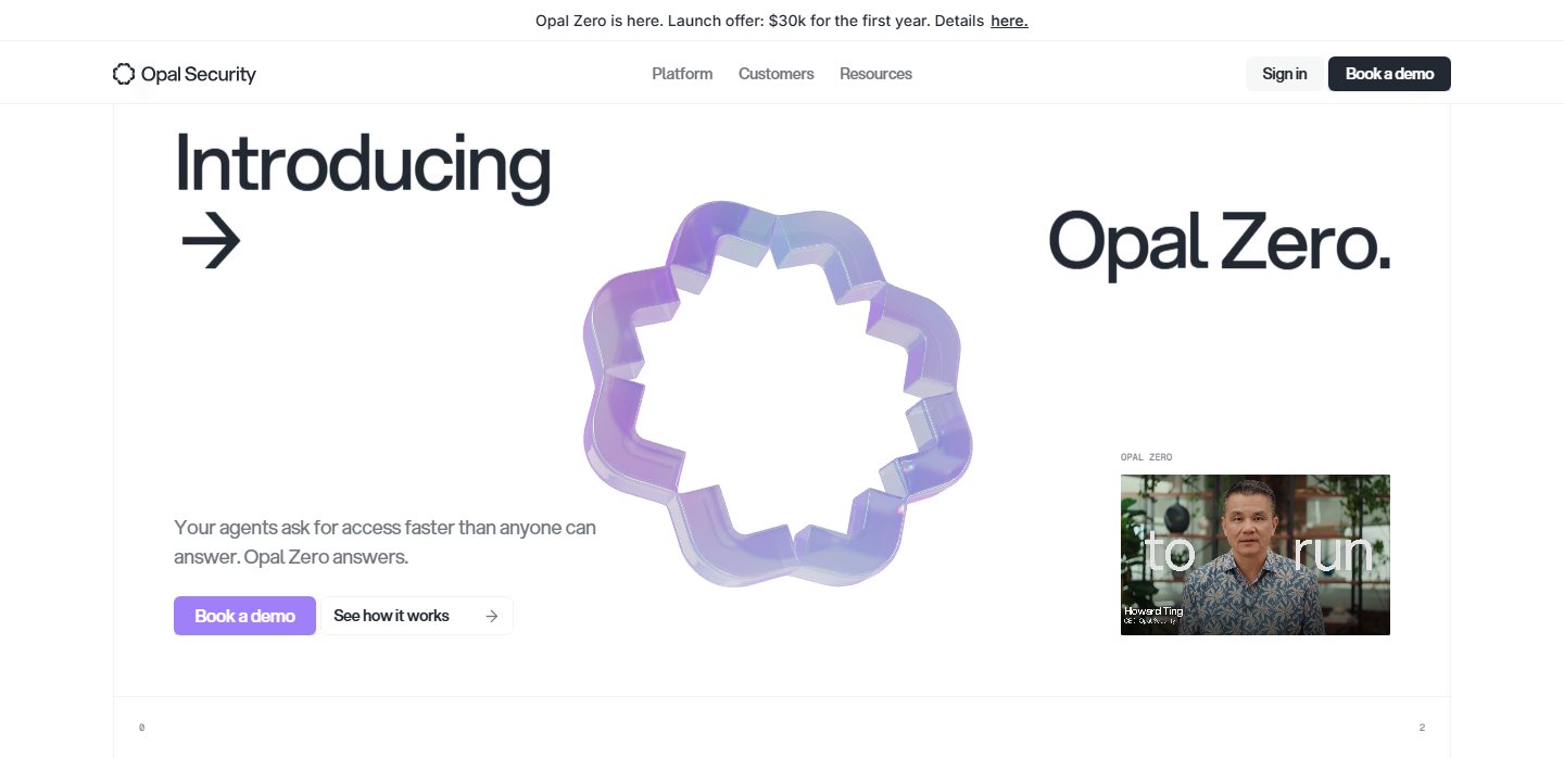 Opal Security homepage