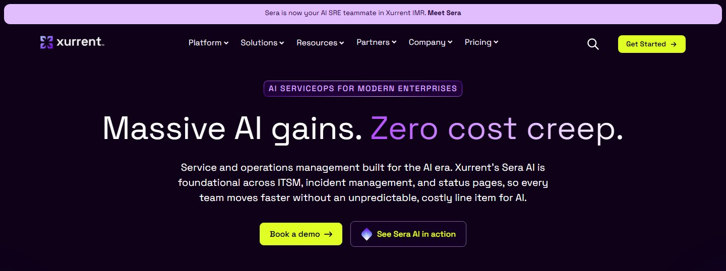 Xurrent homepage